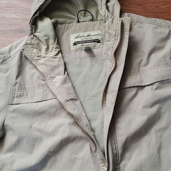 Eddie Bauer XL All Weather Lightweight Cozy Winter Tan Khaki Jacket - Picture 6 of 10